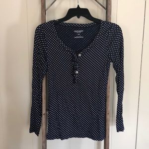 OLD NAVY POLKA DOT TOP WITH BUTTONS SIZE S